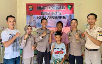 Polres Lampung Utara Gelar  Bhakti Kesehatan Sunat Gratis