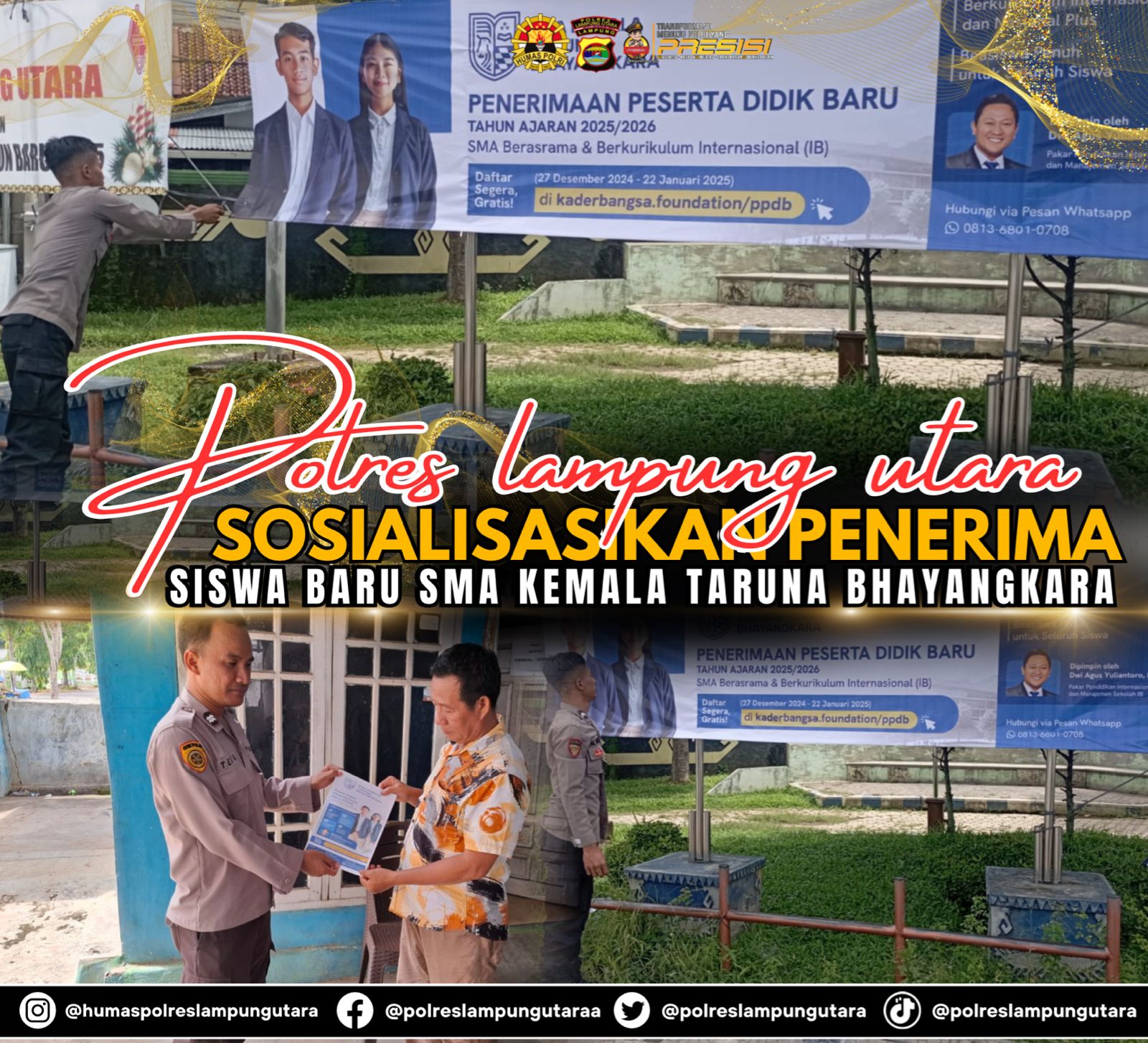 Polres Lampung Utara Sosialisasikan Siswa Baru SMA Kemala Taruna Bhayangkara