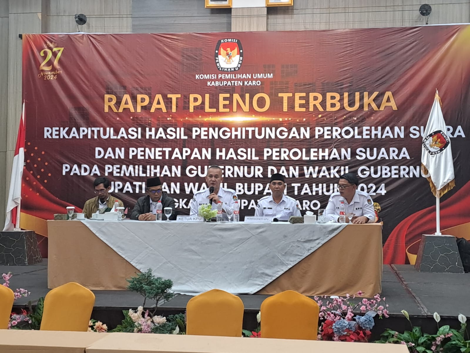 Rapat Pleno Rekapitulasi Suara Pilkada 2024 Kab Karo Selesai