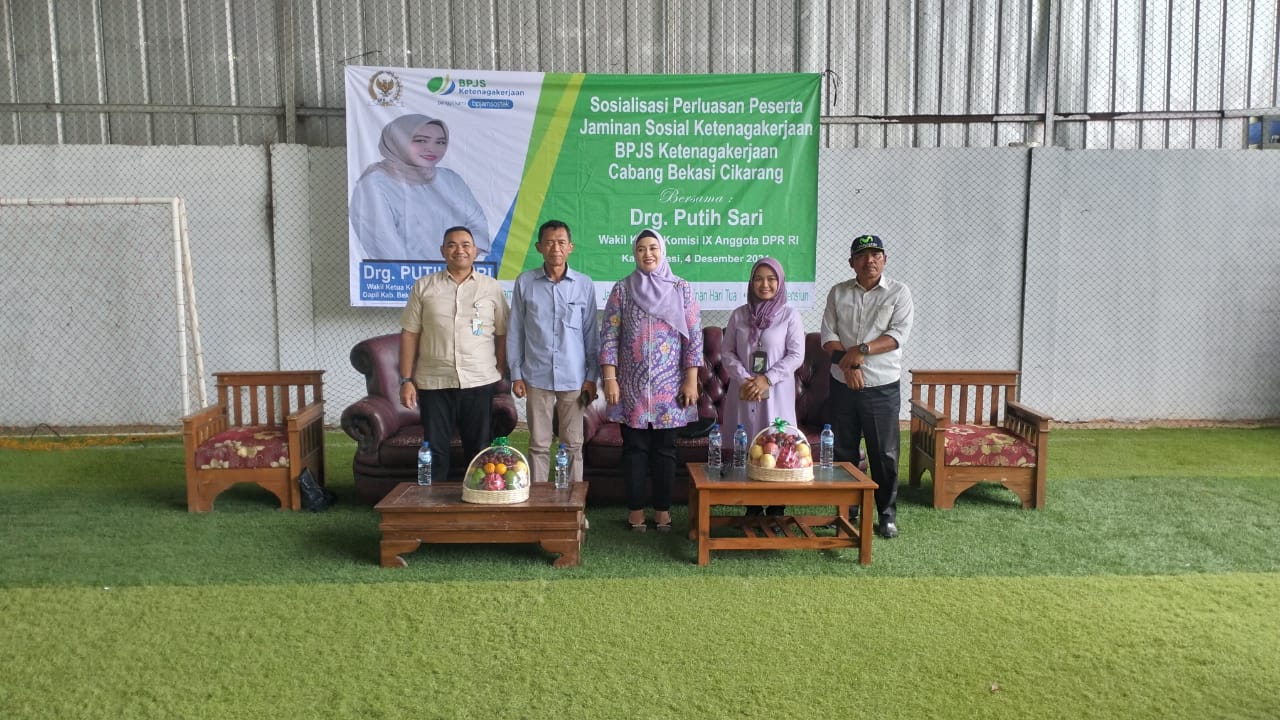 Drg.Putih Sari Komisi lX DPR- RI Dukung Sosialisasi Program BPJS Ketenaga kerjaan Cabang Bekasi Cikarang