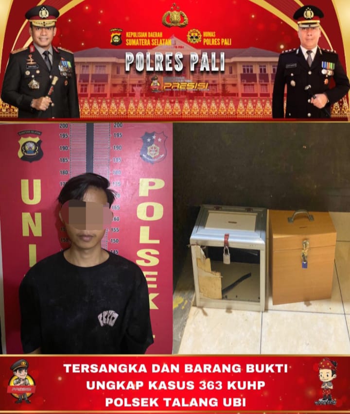 Polsek Talang Ubi Ringkus Pencurian Kotak Amal  di Masjid Al-Muchlisin Yang Meresahkan