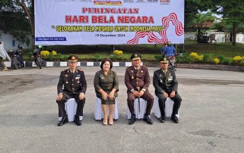 Polres Tanah Karo Ikuti Upacara Hari Bela Negara ke-76 di Kantor Bupati Karo