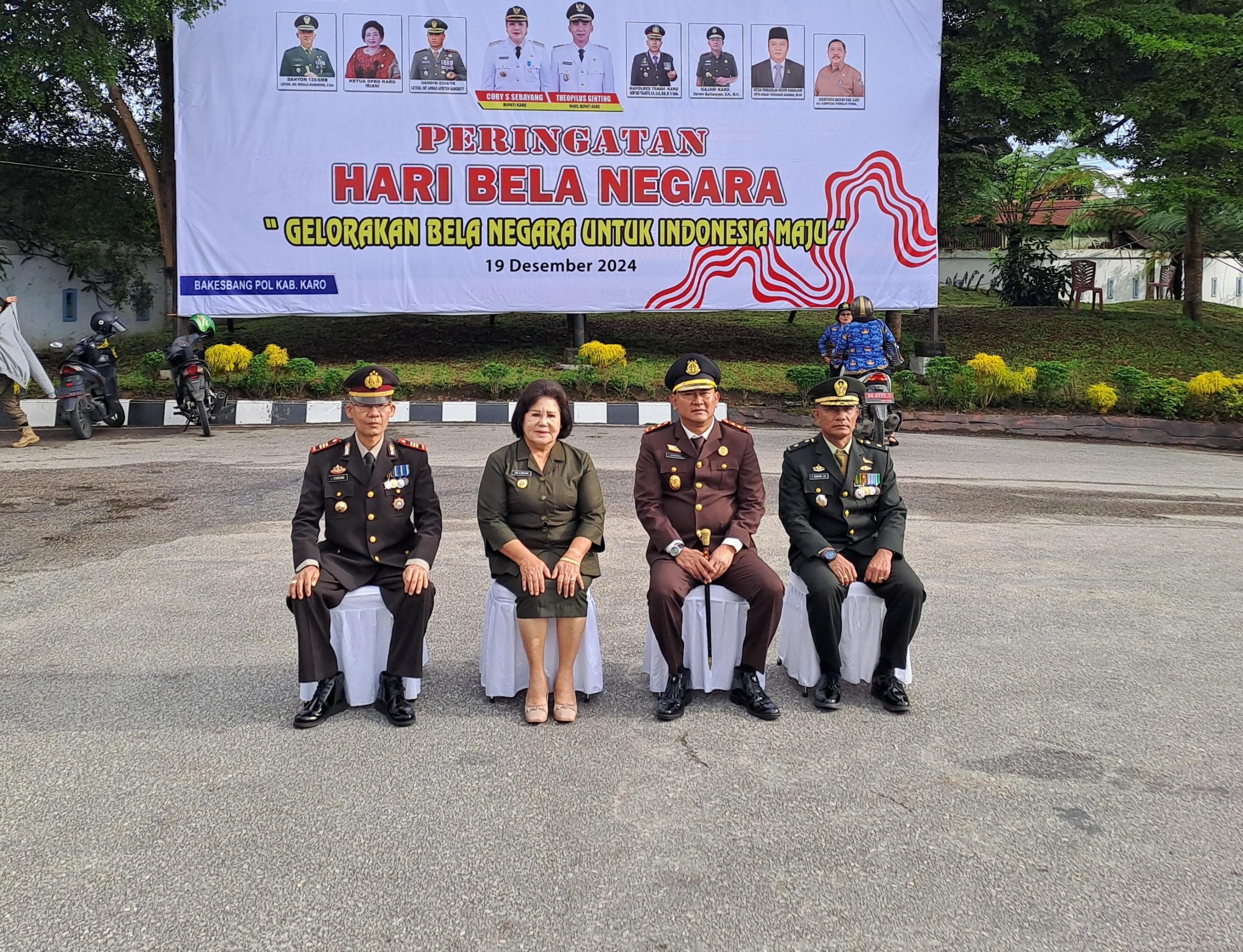 Polres Tanah Karo Ikuti Upacara Hari Bela Negara ke-76 di Kantor Bupati Karo