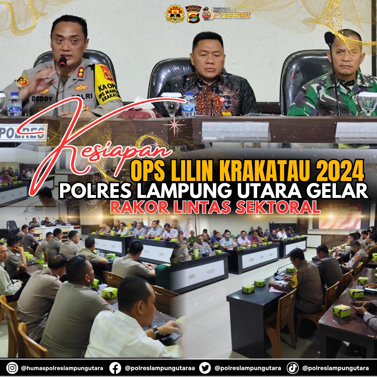 Kesiapan Ops Lilin Krakatau 2024, Polres Lampung Utara Gelar Rakor Lintas Sektoral