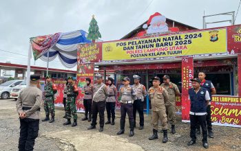 Beri Pelayanan Optimal  Nataru,Personel  Polres lampung utara  Disiagakan di Pos Yan dan Pos Pam