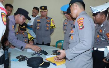 Antisipasi  Penyalahgunaan,Polres lampung utara  Cek Senpi Dinas  Personel