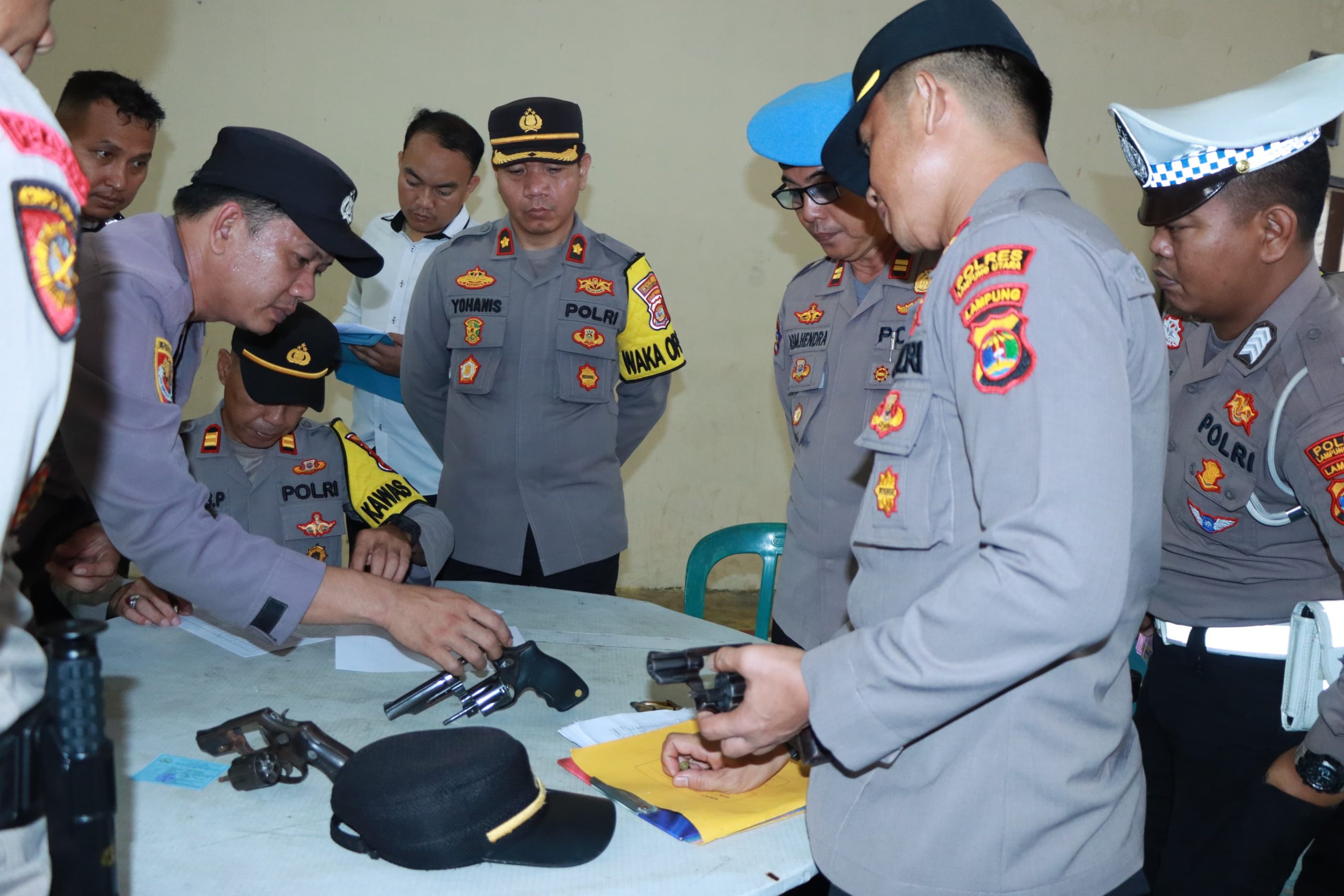 Antisipasi Penyalahgunaan,Polres lampung utara Cek Senpi Dinas Personel