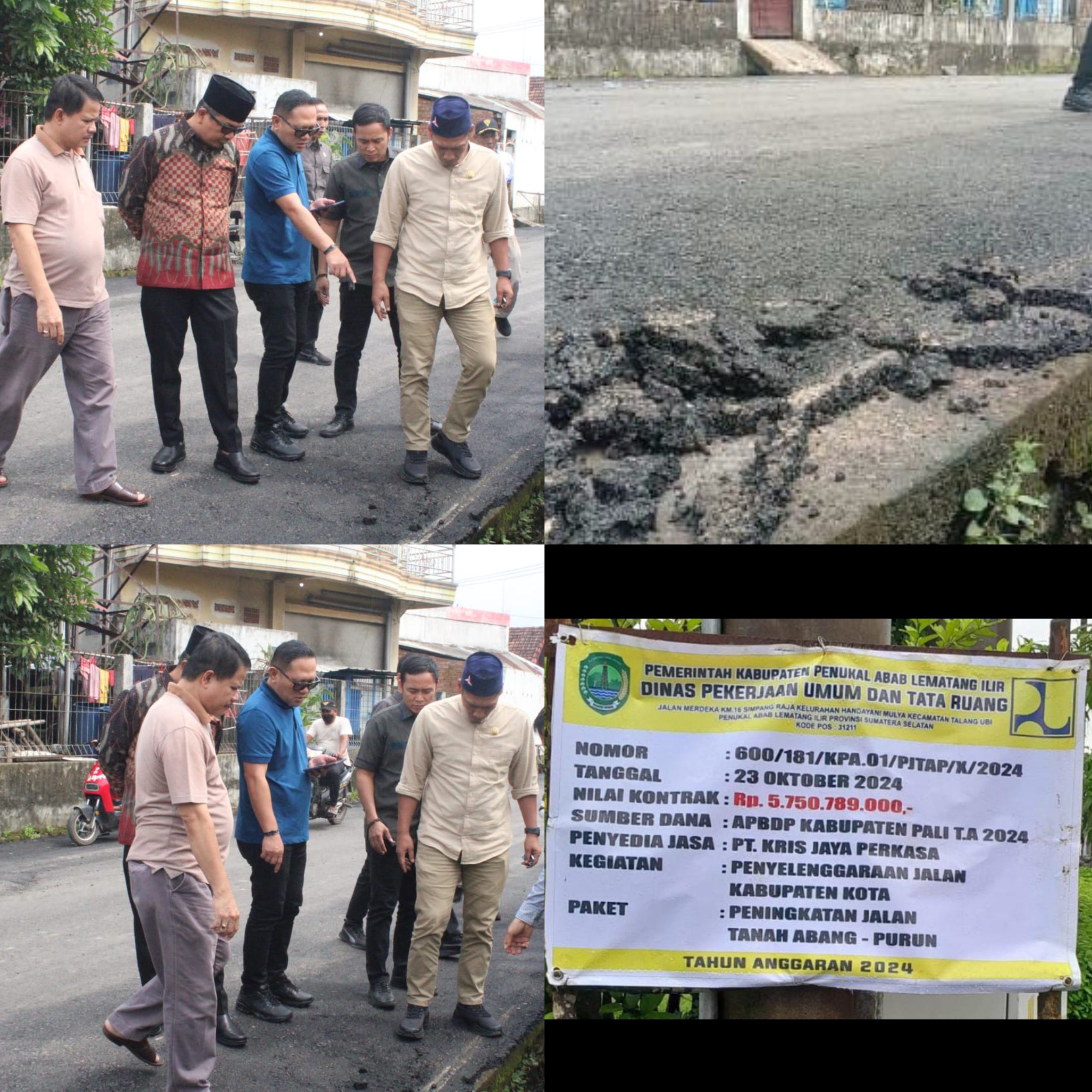 Proyek Pengaspalan Jalan Tanah Abang-Purun Menuai Kritik, Pimpinan dan Anggota DPRD PALI Lakukan Sidak