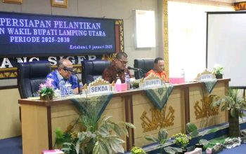 Pj, Bupati Lampung Utara Pimpin Rapat Persiapan Pelantikan Bupati dan Wakil Bupati Lampung Utara priode 2025 -2030