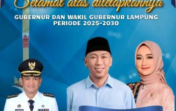 PEMERINTAH KABUPATEN LAMPUNG UTARA MENGUNCAPKAN SELAMAT ATAS DI TETAPKAN NYA RAHMAT MIRZANI DJAUSAL DAN dr JIHAN NURLELA SEBAGAI GUBERNUR DAN WAKIL GUBERNUR LAMPUNG PRIODE 2025-2030