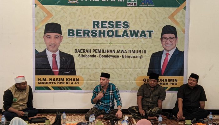 Reses Bersholawat, Nasim Khan Anggota DPR RI Temui Jamaah Sahmasy Putri Bondowoso