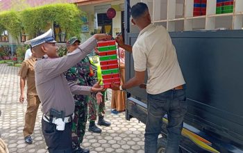 Polres Aceh Timur Melalui Satlantas Kawal Distribusi Makanan Bergizi Gratis Di Peureulak