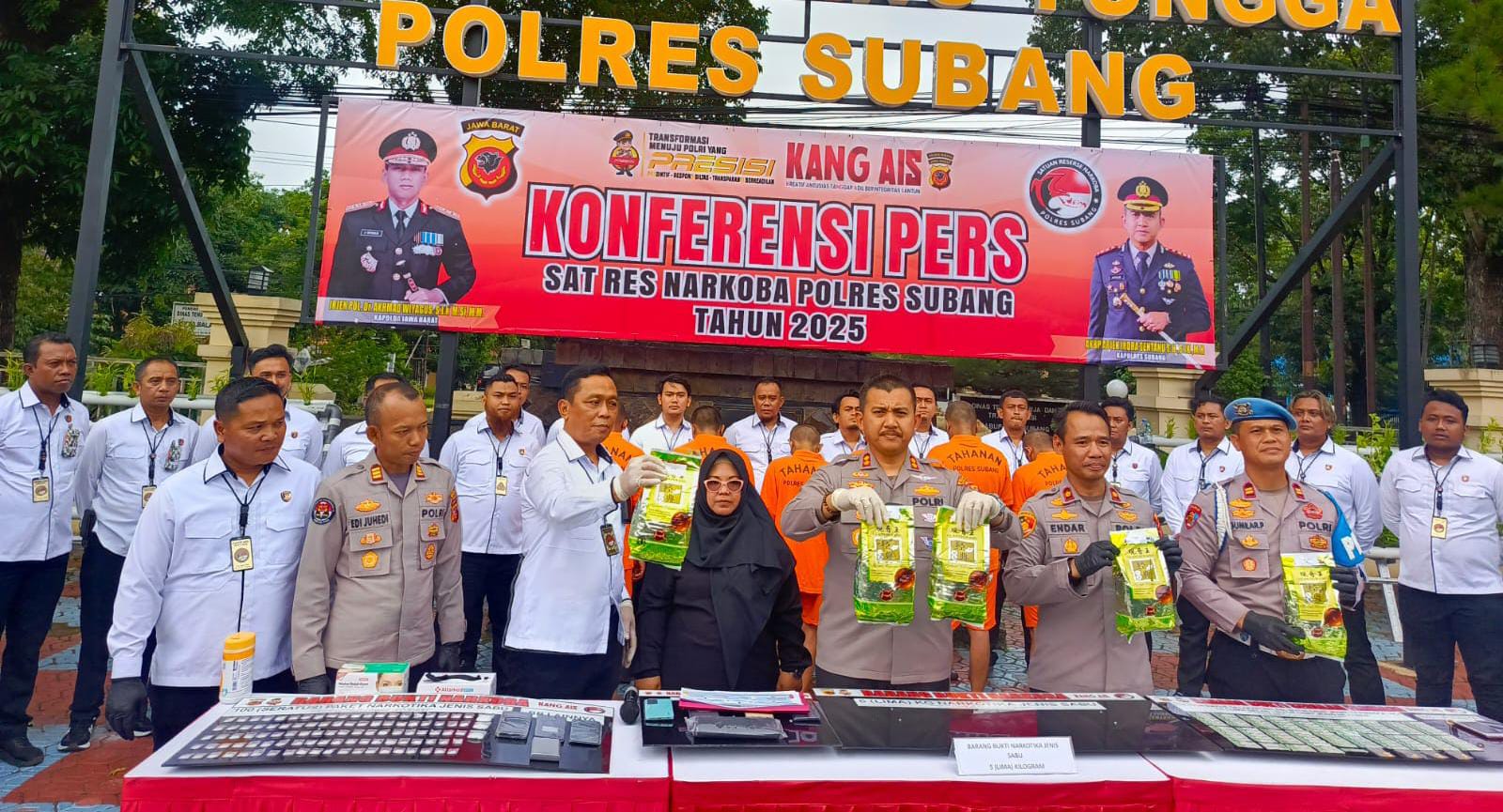 Polres Subang Berhasil Amankan Narkoba Jenis Sabu Seberat 5 Kilo Gram