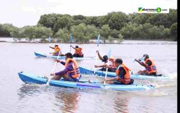 Lomba Kebut Dayung Digelar di Muaragembong, Camat Harapkan Lahirnya Atlet Berbakat