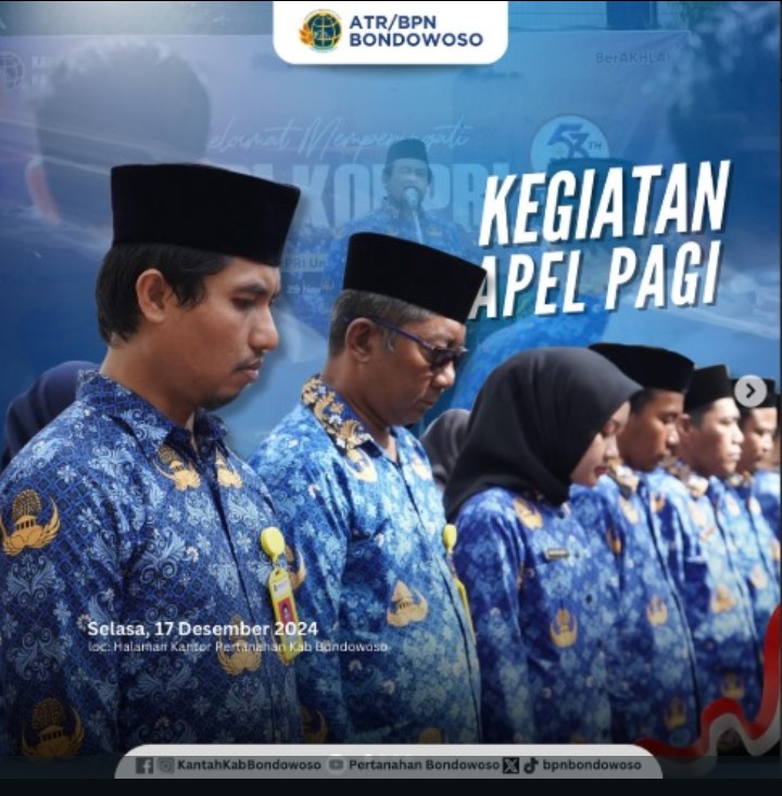 Kegiatan Rutin Apel Pagi di BPN Kabupaten Bondowoso