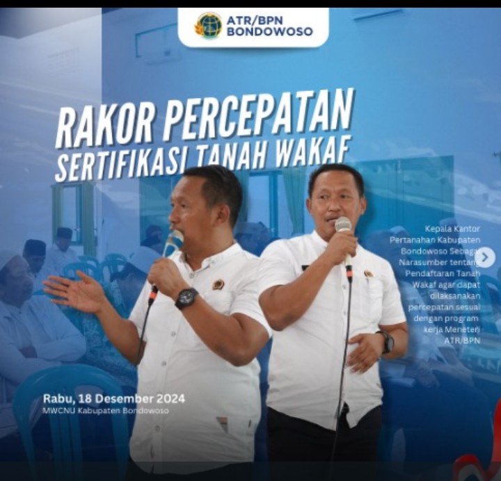 Rapat Koordinasi Percepatan Sertifikasi Tanah Wakaf Digelar di MCWNU Bondowoso