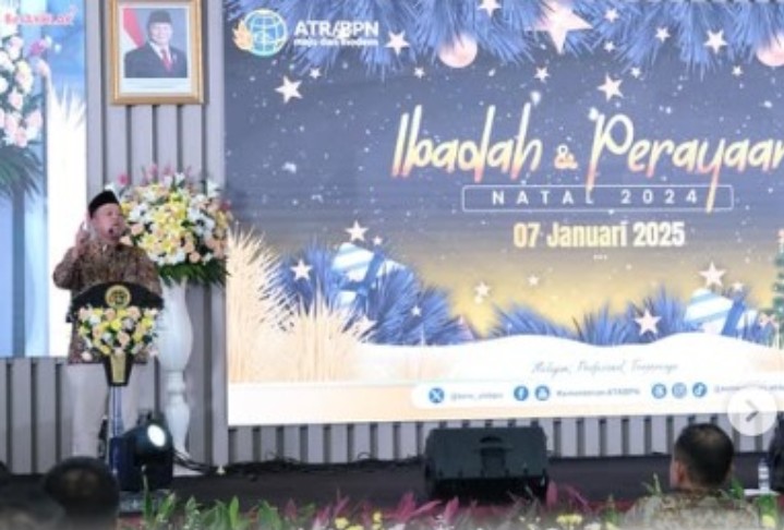 Kementerian Agraria dan Tata Ruang/Badan Pertanahan Nasional (ATR/BPN) menggelar Ibadah dan Perayaan Natal Tahun 2024