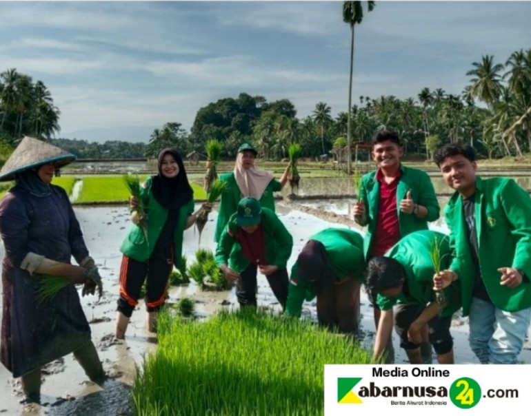 Mahasiswa KKN 39 UNIMAL Ikut Menanam Padi Untuk Pemberdayaan Potensi Desa Menuju Ketahanan Pangan Nasional 