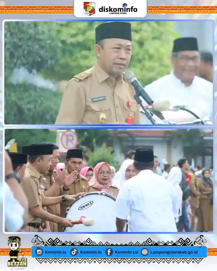 Dalam Rangka Menyambut Bulan Suci Ramadhan Pemkab Lampung Utara Mengelar Lomba Pawai.