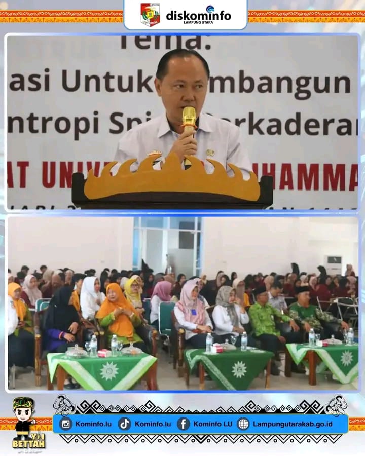 Penjabat (Pj.) Bupati Lampung Utara Drs . H. Aswarodi. M.Si yg di Wakili Oleh Fadly Achmad, S. Sos ., MM , Menghadiri Acara Darul Arkam Madya Nasional