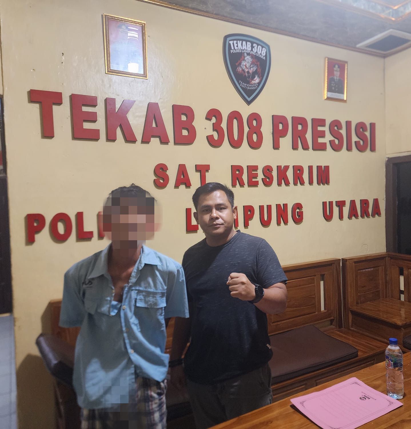 Kurang Dari 24 Jam Tekab 308 Presisi Polres Lampung utara Tangkap Pelaku Pencurian Di Toko Roti