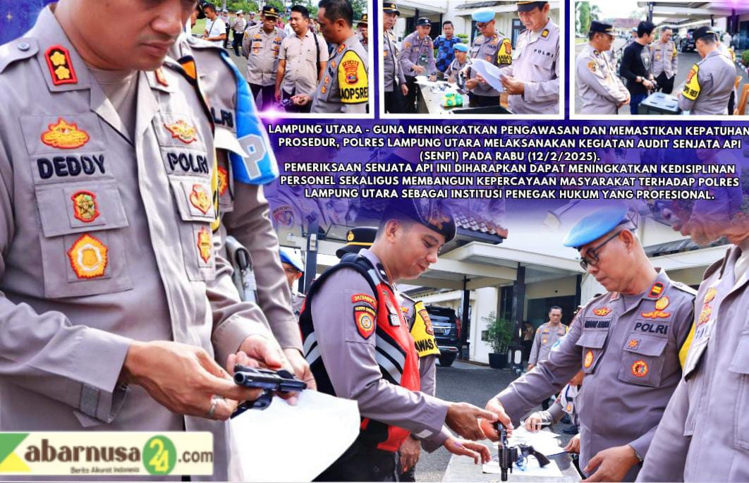 Polres Lampung Utara Gelar Audit dan Pemeriksaan Senpi, Pastikan Profesionalisme Personel