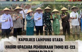 Kapolres Lampung Utara Hadiri Upacara Pembukaan TMMD Ke- 123 Kodim 0412/LU