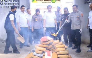 Direktorat Reserse Narkoba Polda Lampung Musnahkan Barang Bukti Narkotika Senilai Rp.10,7 Miliar *