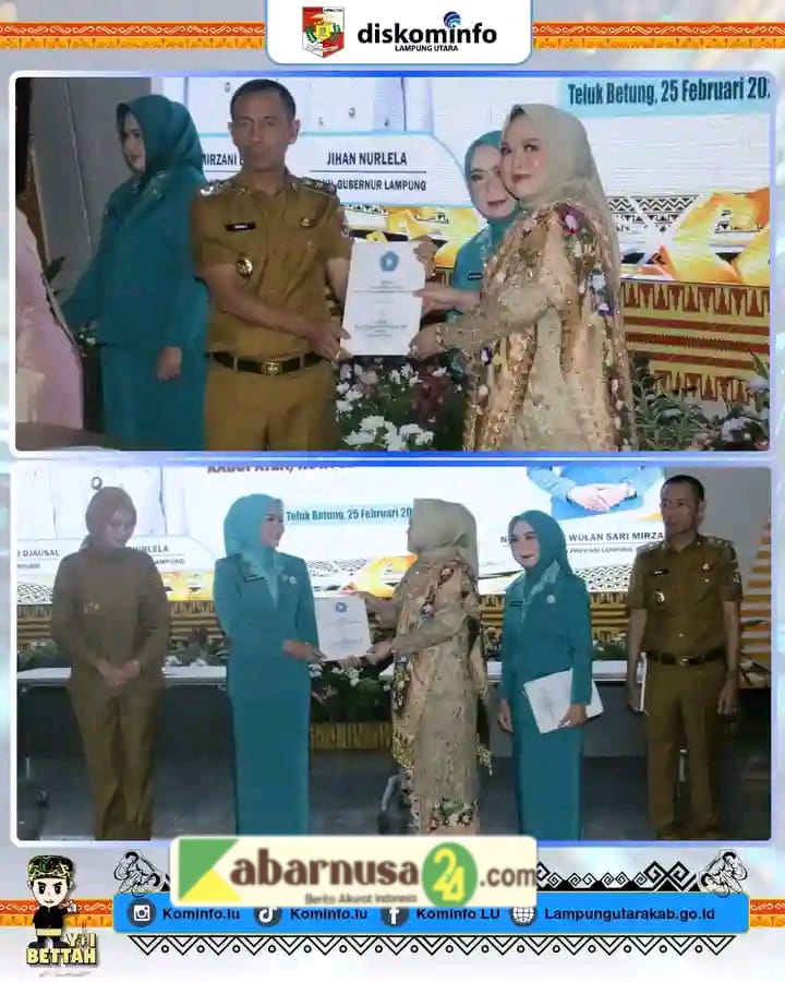 Wakil Bupati Lampung Utara Hadiri Pelantikan dan Serah Terima Jabatan Ketua TP- PKK dan Ketua Tim Pembina Posyandu Se - Provinsi Lampung