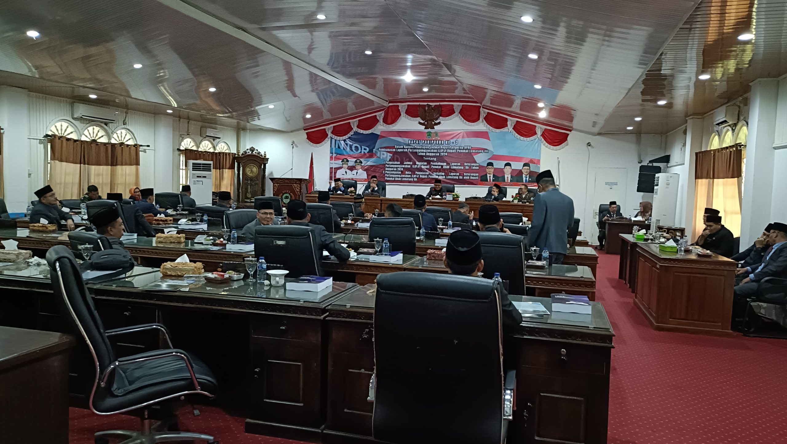 Rapat Paripurna Dengan Agenda Pengesahan Jadwal kegiatan Pembahasan Laporan keterangan Pertanggung Jawaban LKPJ Bupati PALI Tahun 2024