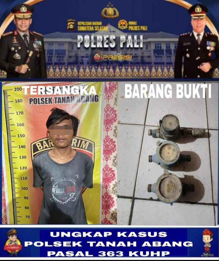 Polsek Tanah Abang Berhasil Ringkus Terduga Pelaku Pencurian Water Meter Air Milik PDAM