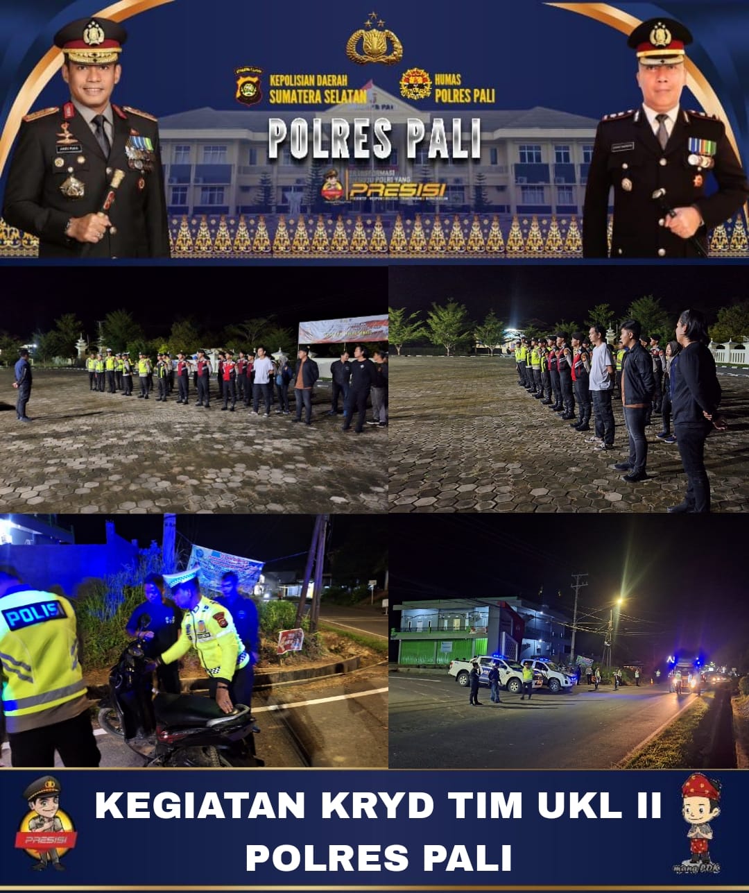 Tim UKL II Polres PALI Menggelar Razia Diwilkumnya