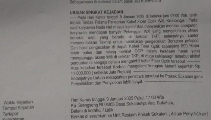 Polsek Sukatani Dinilai Lamban dalam Proses Pengembangan Perkara Pencurian