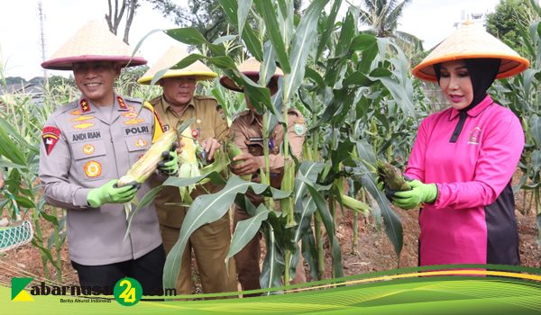 Polda Sumsel Ikuti Launching Program Pekarangan Pangan Lestari dan Laksanakan Kegiatan Ketahanan Pangan