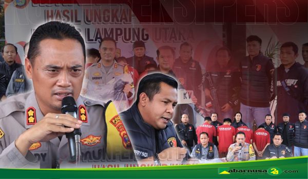 Konferensi Pers yang digelar Polres Lampung Utara