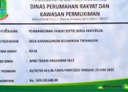 Papan Nama Proyek Pembangunan Tanki Septitank@Kabarnusa24.com