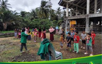 Ajak Hidup Sehat, Mahasiswa KKN Kelompok 223 Adakan Senam Pagi Bersama Anak-Anak Gampong Cot Laba