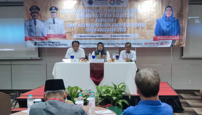 Disnaker Kabupaten Bekasi Sosialisasikan Verifikasi Pemenuhan Persyaratan LPK dan BLK