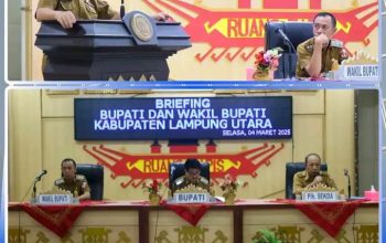 Bupati dan Wakil Bupati Lampung Utara  Pimpin Briefing Bersama  Jajaran  Pemerintahan