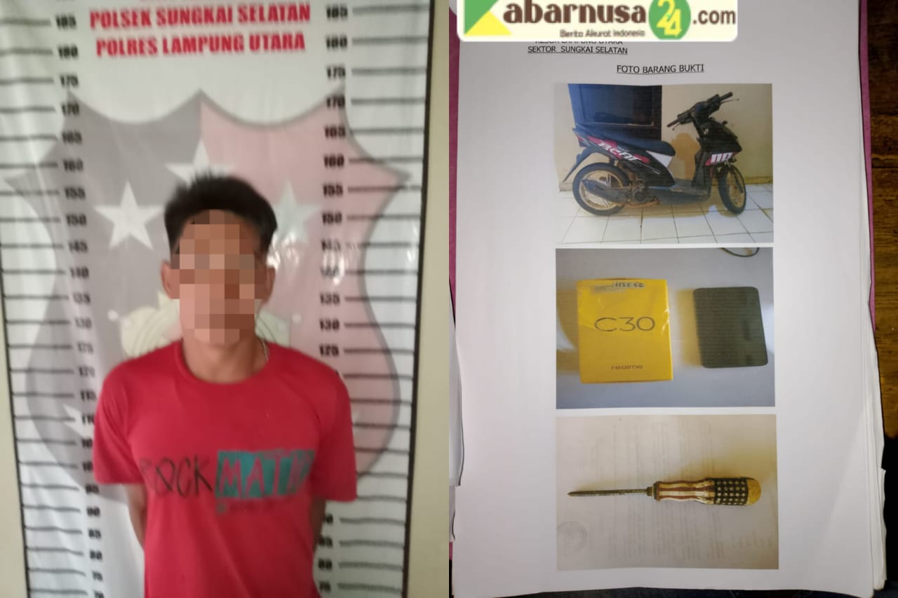 Polsek Sungkai Selatan Polres Lampung Utara Amankan Pelaku Curat