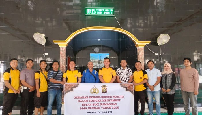 Polsek Talang Ubi Gelar Bakti Sosial Kurvey Masjid Sambut Ramadhan 1446 H