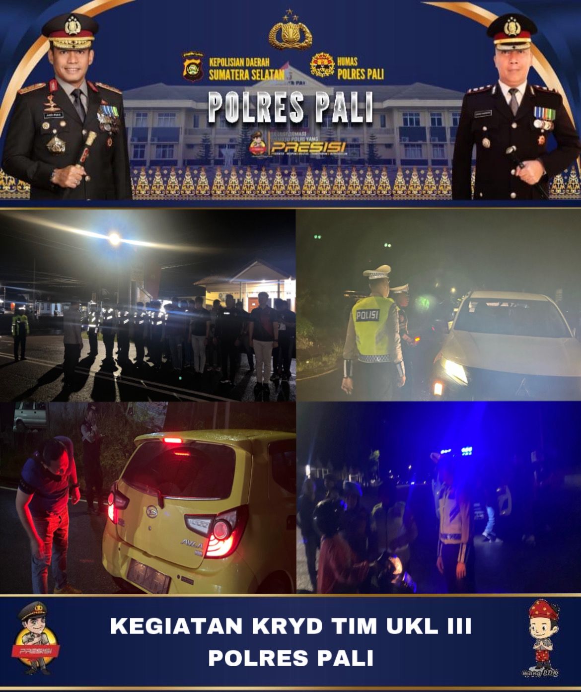 Polres PALI Intensifkan Razia Terpadu Demi Stabilitas Kamtibmas