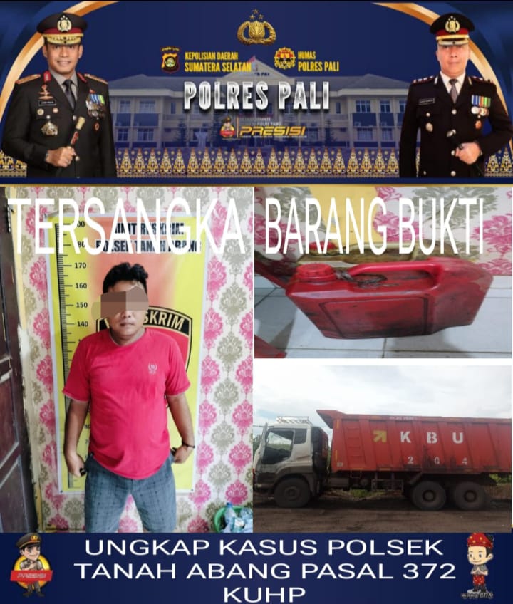 Polsek Tanah Abang Berhasil Mengungkap kasus Penggelapan Bahan Bakar Minyak (BBM) Jenis Solar Industri Yang dilakukan Oleh Seorang Sopir Truk