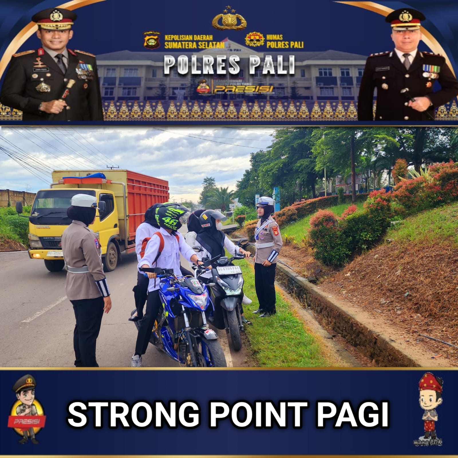 Polres PALI Gencarkan Strong Point Pagi, Wujudkan Keselamatan Berlalu Lintas