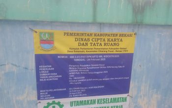 Inspektorat Kabupaten Bekasi Sidak Kegiatan Proyek Utilitas SDN karangsatu 01,Kec Karangbahagia 