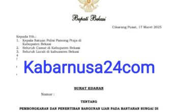 Pemkab Bekasi Keluarkan Surat Edaran Penertiban Bangunan Liar di Bantaran Sungai