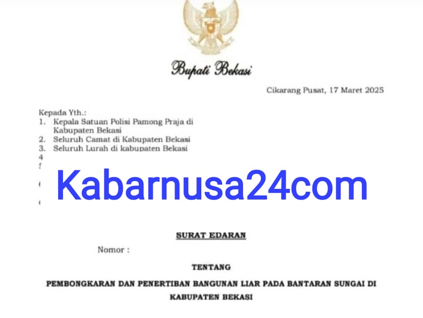 Pemkab Bekasi Keluarkan Surat Edaran Penertiban Bangunan Liar di Bantaran Sungai