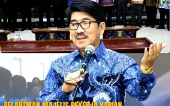 Bupati Lampung Utara, Dr , Ir ; H , Hamartoni Ahadis, M. Si ., di Dampingi Sekdakab Lampura, Drs. H, Lekok, M.M,. Menghadiri Pelantikan Majelis Pekerja Harian Persatuan Gereja-gereja Indefenden Daerah (MPH PGID) Lampung Utara