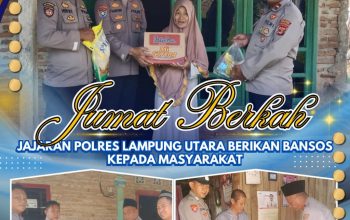 Jum'at Berkah, Jajaran Polres Lampung Utara Berikan Bansos Kepada Masyarakat