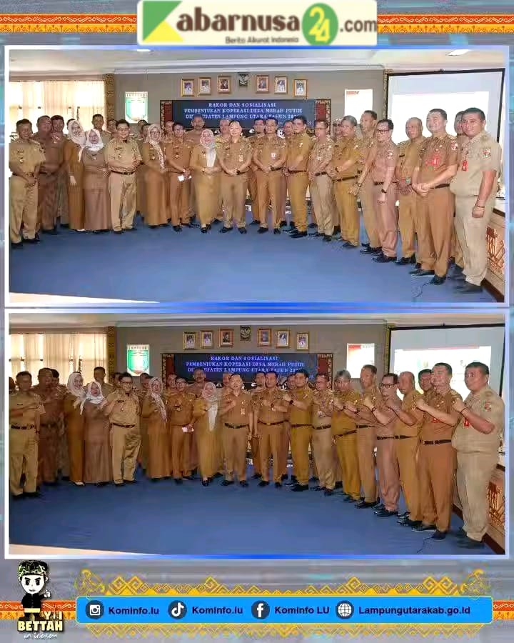 Pemkab Lampung Utara Gelar Rapat Koordinasi Pemetaan dan Persiapan Pembentukan Koperasi Desa Merah Putih